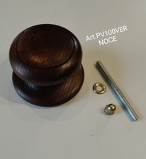Pomello per porta in legno noce base mm.100 pomolo Tondo
