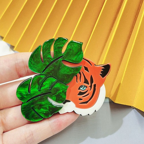 Spilla tigre foglia - , verde
