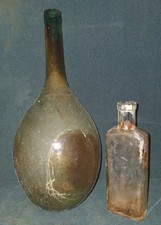 Militaria WW1 2 BOTTIGLIE in VETRO Regio Esercito, Ritrovamento Marna