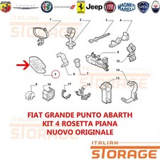 FIAT GRANDE PUNTO ABARTH KIT 4 ROSETTA PIANA NUOVO ORIGINALE 46546147