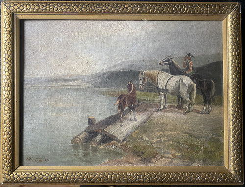 Dipinto olio h - h., blanz