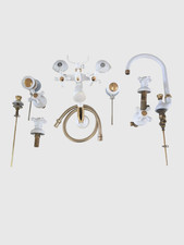 SET RUBINETTI MISCELATORI BAGNO LAVABO,BIDET E VASCA BIANCO ORO SERIE EPOCA NICE