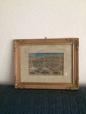 Archimede Maccioco. Stupendo olio del 1957. Mercato rionale banchi vecchi ROMA