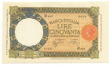 50 LIRE CAPRANESI LUPA CAPITOLINA MARGINE LARGO FASCIO ROMA 21/10/1938 FDS-/FDS