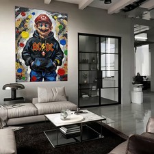Quadro poster artistico Super Mario Bros XXL con certificato di autenticità - Jacob Hitt 120X80 cm