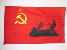 BANDIERA URSS CON LENIN PUGNO