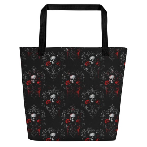 Borsa tote skull roses - borsa, gotico