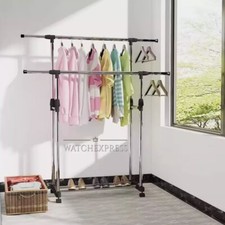 APPENDIABITI  STENDER  DOPPIO CON RUOTE ATTACCAPANNI SALVASPAZIO REGOLABILE