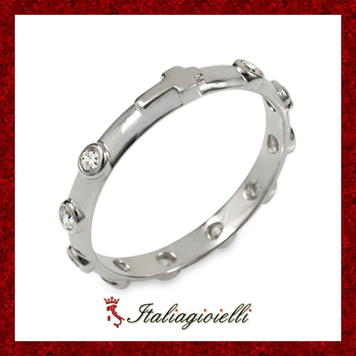 Anello fedina rosario - rosario, in