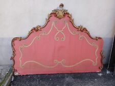 TESTATA LETTO STOFFA ROSA E CORNICE SCOLPITA DORATA - MATRIMONIALE BAROCCHETTO