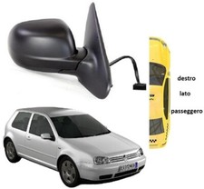 SPECCHIO RETROVISORE DX ELETTRICO TERMICO VW GOLF 4 1997-2003 CALOTTA CORTA NERA