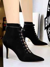 stivali stivaletti nero lacci