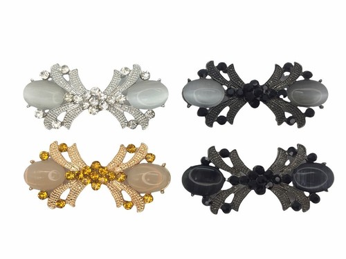 Gancio strass zigrinato - strass, perla