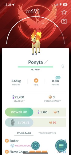 Xxs ponyta candela squadra - ponyta,