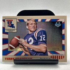 2025 Bowman U Chrome Terry Bradshaw 1955 tutto americano rosso bianco blu /76 LA Tech