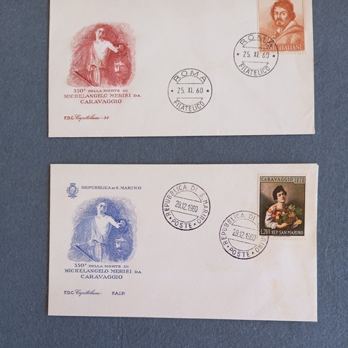 Coppia fdc caravaggio 1960 - caravaggio,
