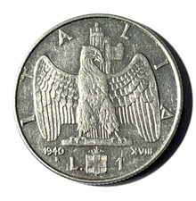 Moneta 1 lira 1940 Italia