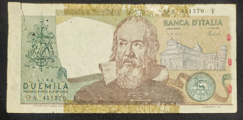 2000 lire galileo falso - galileo, d'