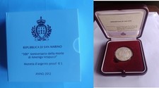 SAN MARINO 5 EURO 500° ANNIVERSARIO MORTE AMERIGO VESPUCCI