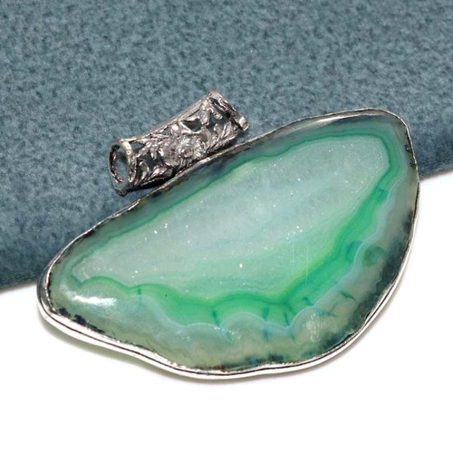 Ciondolo fetta druzy botswana - druzy,