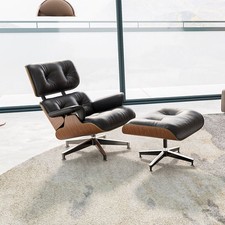Grande lounge chair classica e ottomano set poltrone poltrona club vera pelle DE