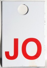 Vecchia targa pilone elettrico rosso smalto acciaio insegna nome Jo Joanne Joanna Joe