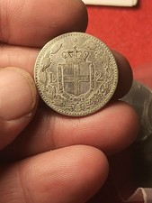 REGNO D'ITALIA RE UMBERTO I° SAVOIA Moneta 2 LIRE 1887 ARGENTO 10 Grammi 