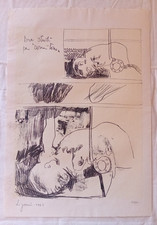 Litografia originale Due studi per dormitorio Giuseppe Zigaina 1967 dim.34x49 cm