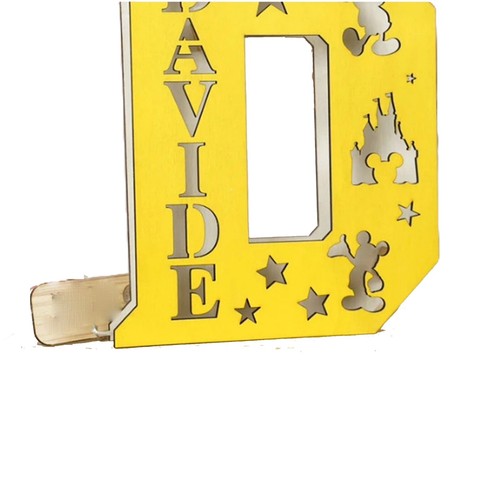 Lampada legno forma lettera - lampada,