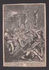 La morte di Cristo in croce - Quadro devozionale XVIII secolo - Quadro sacro - Santino D239