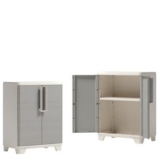 Armadietto per esterno/interno, portascope, con 2 ante in pvc, cm.90x68x39