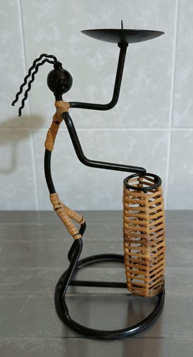 Candelabro ferro battuto uomo - candelabro,