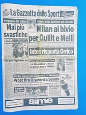 GAZZETTA DELLO SPORT 10 MAGGIO 1991 MILAN-GULLIT-ULTRAS INTER-ROMA-MORO VENEZIA