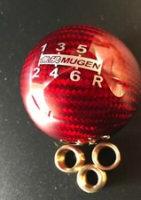 Pomello cambio MUGEN rosso fibra di carbonio 6 MT per Honda Civic Type R EK9 S2000