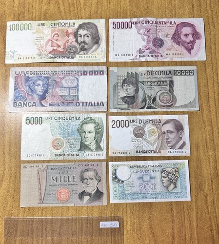 Lotto banconote lire 100000 - 8,