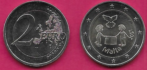 Malta euro 2017 unc anno - malta,