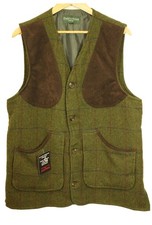 Gilet da tiro in tweed verde