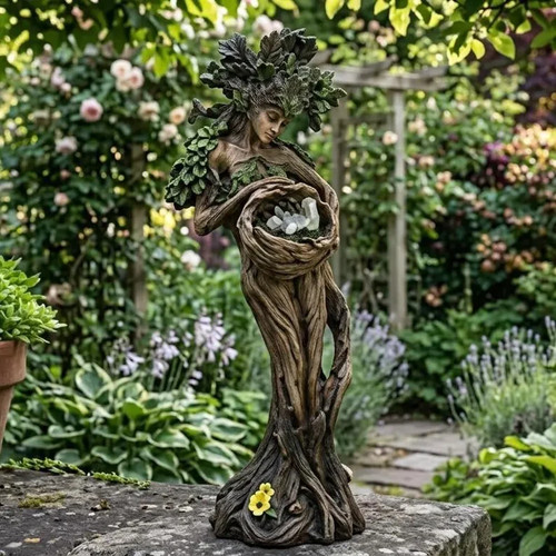 Tree goddess garden statue - tree,