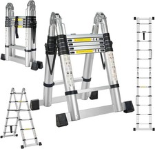 Scala telescopica 3,8 metri (1,9 + 1,9 m) trasformabile in scala ad A