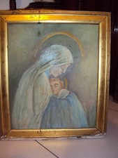  antico olio su tavola quadro