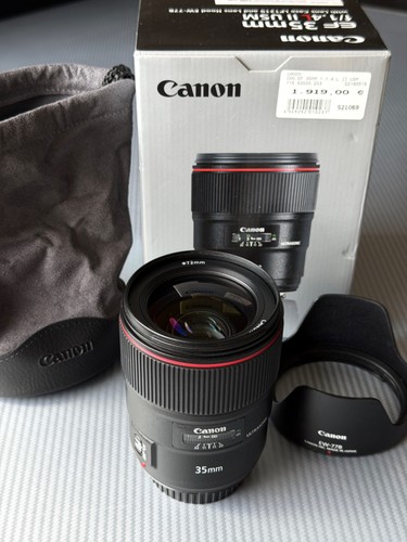Obiettivo canon 35mm 4l - ef, f1.4l