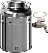 Contenitore/Barile per Olio in Acciaio Inox 18/10  Da 50 Litri, Realizzato in It