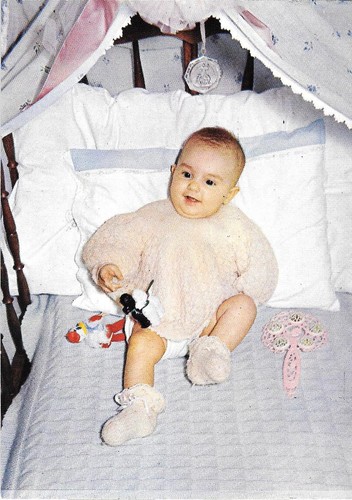 Cartolina bimbo nel lettino - bimbo,