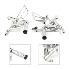 Kit Posteriore Regolabile Pedane Posteriori per Honda NSF100 NSR50 Argento Coppia