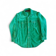 Polo Ralph Lauren 90s Vtg Made In Usa Suede Leather Overshirt Jacket Rare L XL