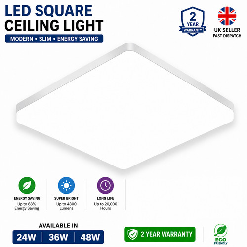 Plafoniera led quadrata - led,