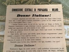 BELLISSIMO Volantino partigiano Donne Milano Seconda Guerra Mondiale (da leggere