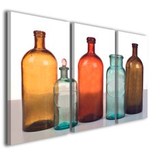 Quadri moderni Old bottle bottiglie colorate arredamento ristorante bar enoteca