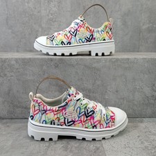 Scarpe da ginnastica Skechers da bambina con lacci stampa cuore taglia UK 12