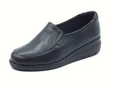 Melluso K55242 Nero Mocassini per Donna in pelle zeppa media